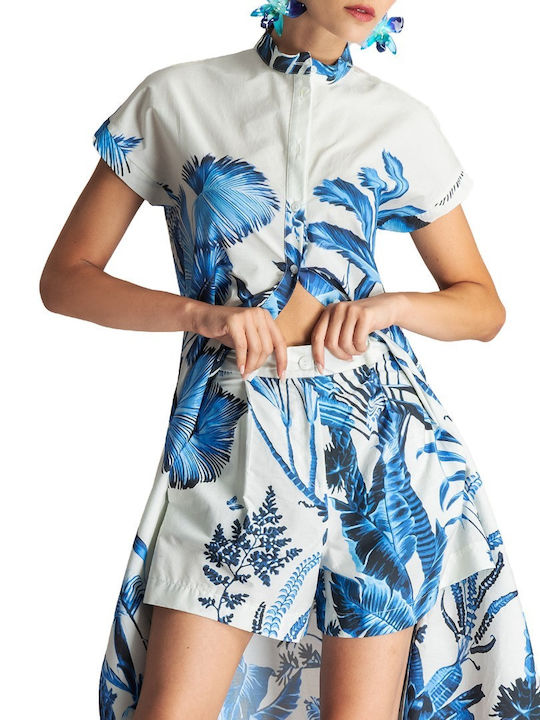 Summer Midi Shirt Dress White