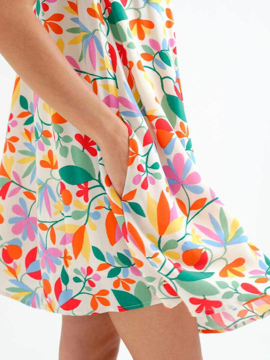 Summer Mini Shirt Dress Ecru