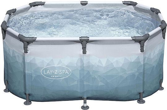Bestway Dip Ice Bath Tub Quadratisches Schwimmbecken mit Metallic-Rahmen 150x150x65cm