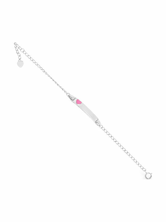 Xryseio Kids Bracelet ID Made of Silver with Heart