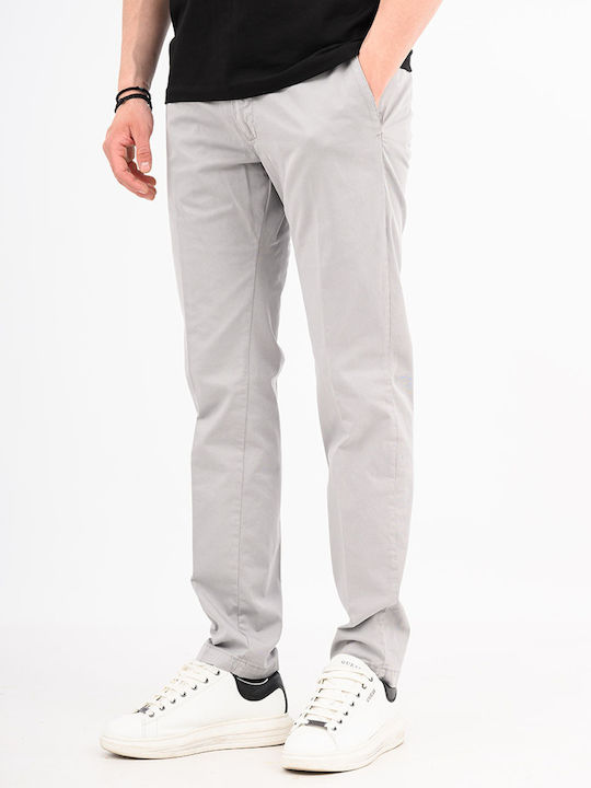 Pantaloni Chino Elastici Slim Fit Gri
