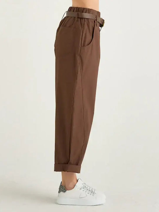 Damen Stoffhose Braun