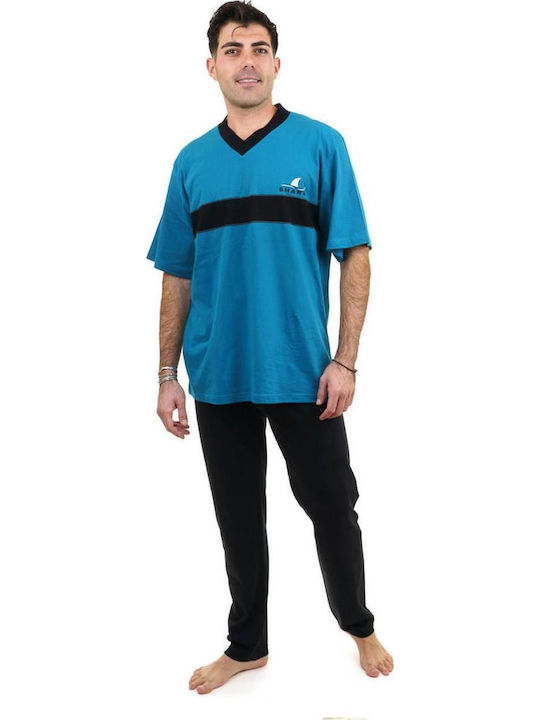 Billy Sommer Herrenpyjama Petrol