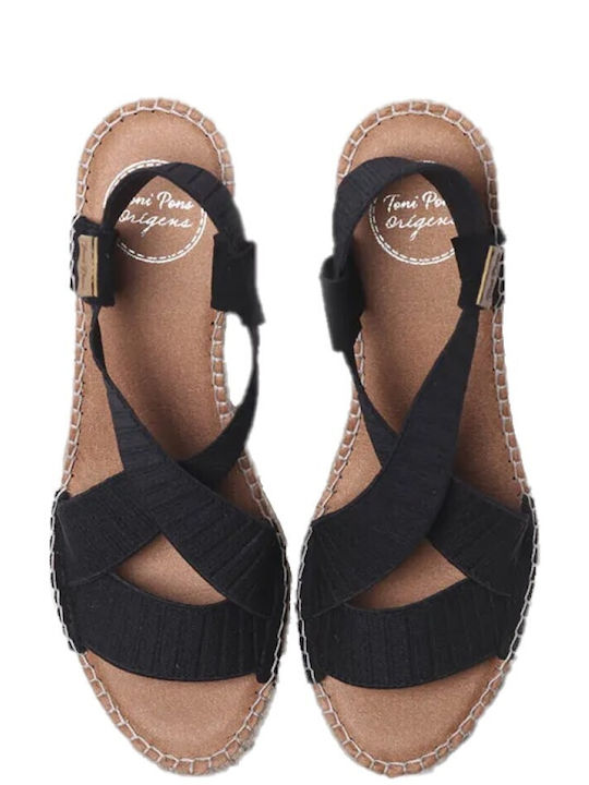 Women's Platforms In Espadrille Style Black