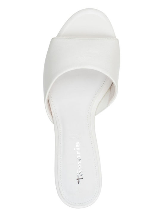 Mules With Low Heel in White Colour
