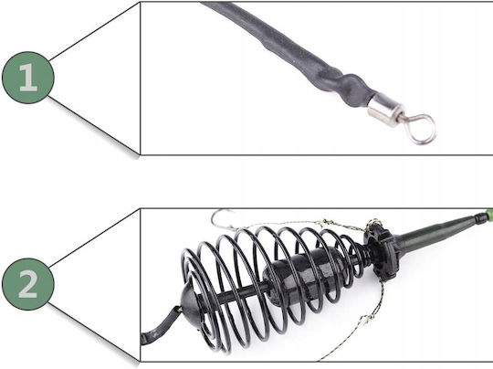 Set Coș Pescuit La Feeder Grunt 3 Cârlige Crap Plătică Amur 70g