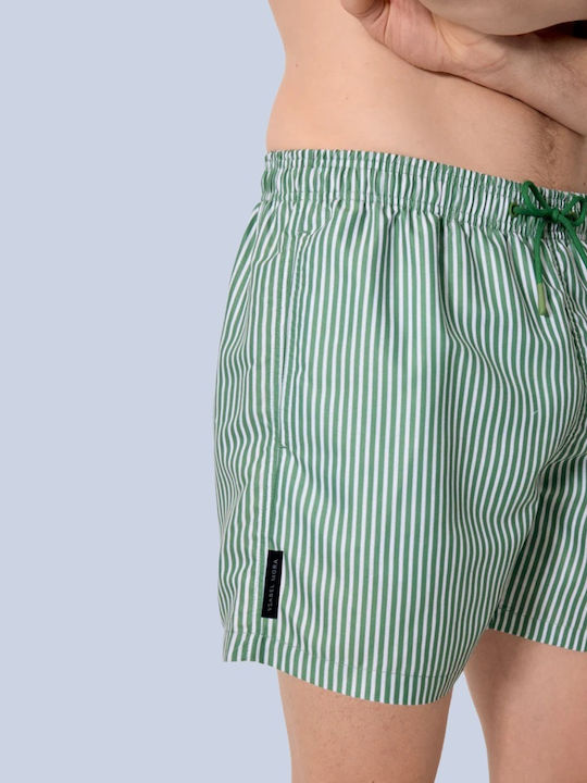 Men's Swimwear Shorts Green Striped