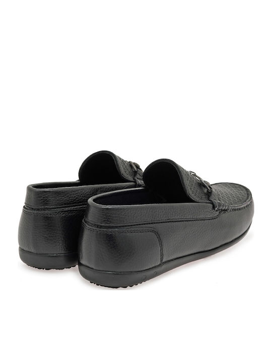 Δερμάτινα Ανδρικά Loafers σε Μαύρο Χρώμα