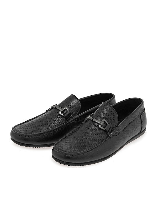 Δερμάτινα Ανδρικά Loafers σε Μαύρο Χρώμα