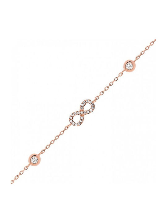 Prince Silvero Women's Bracelet with Infinity Design Gold Plated Silver 15cm