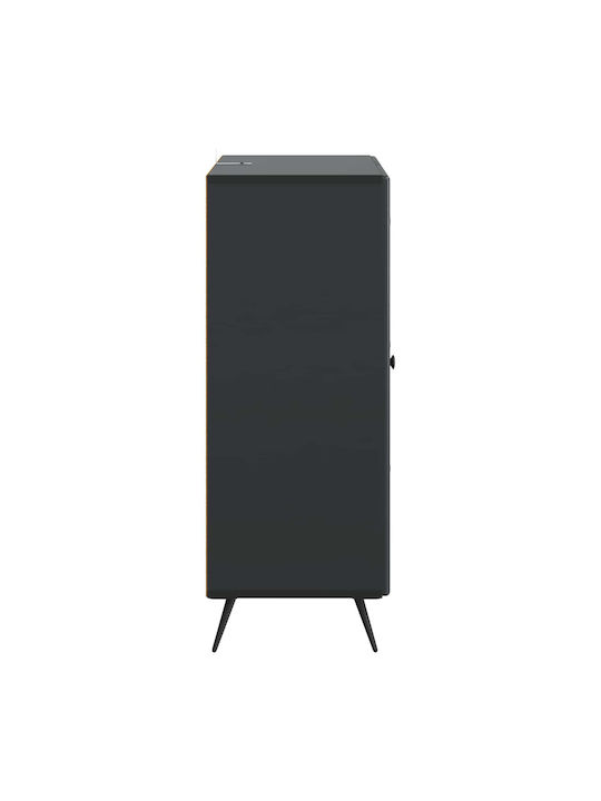 Bufet Din Lemn cu Sertare Negru 66x34.5x90cm