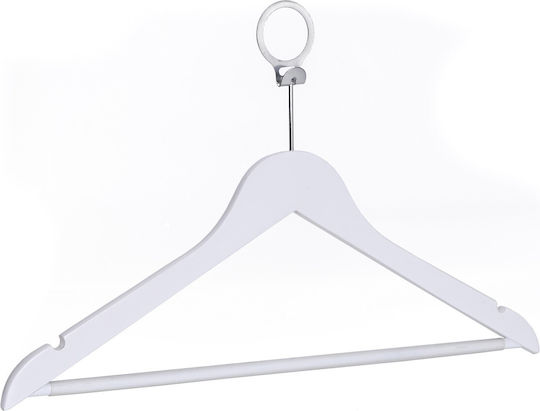 Set 50 Bucăți Cârlige Antifurt Din Lemn Alb Pentru Hotel Ideal Pentru Pantaloni Cămăși Bluze Pantaloni Tricouri Rochii
