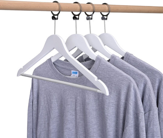 Set 50 Bucăți Cârlige Anti-Furt Din Lemn Alb Pentru Hotel Ideal Pentru Pantaloni Cămăși Bluze Pantaloni Tricouri Rochii