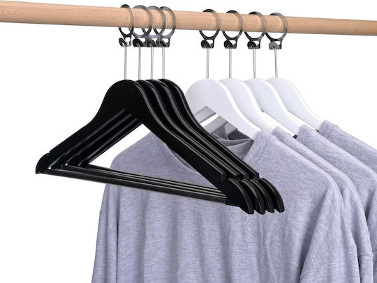 Set 100 Bucăți Cârlige Antifurt Din Lemn Negre Pentru Hotel Ideal Pentru Pantaloni Cămăși Bluze Tricouri Rochii
