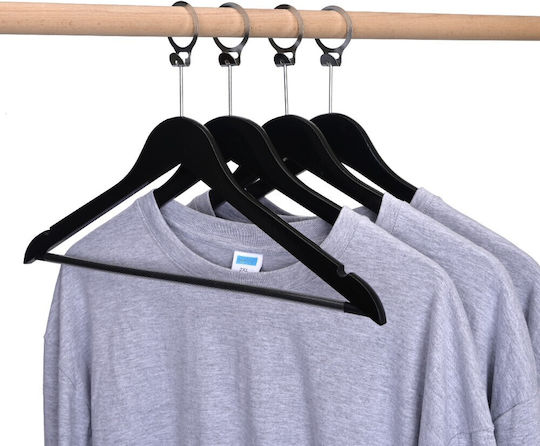 Set 100 Bucăți Unicutil Cârlige Negre Din Lemn Pentru Hotel Dispozitive Anti-furt Pentru Pantaloni Bar Ideal Cămăși Bluze Pantaloni Tricouri Rochii