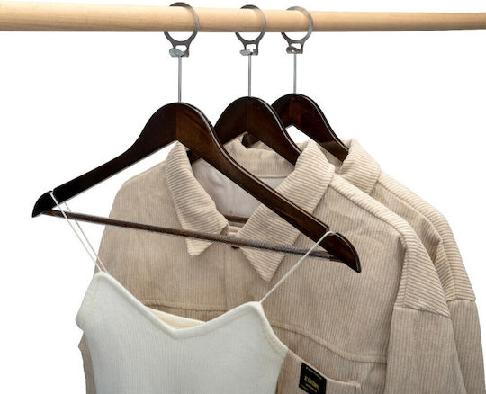 Set 10 Bucăți Humero Vintage Cârlig Maro Din Lemn Pentru Hotel Dispozitiv Anti-Furt Pentru Pantaloni Bar Ideal Pentru Cămăși Bluze Pantaloni Tricouri Rochii