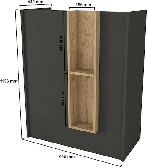 Bonveno Birou Recepție Din PAL Melaminat Antracit – Design Minimalist Elegant Spații Office 90 X 43.2 X 110.3 Cm Uuorg74