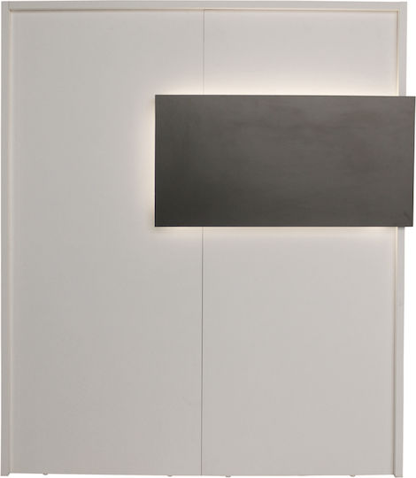 Aloha Birou Recepție Realizat Din PAL Melaminat Alb-Antracit Iluminare Led – Stil Contemporan Spații Profesionale 95.5 X 40 X 110.3 Cm Uuorg71