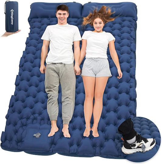 Saltea Dublă de Camping Albastră