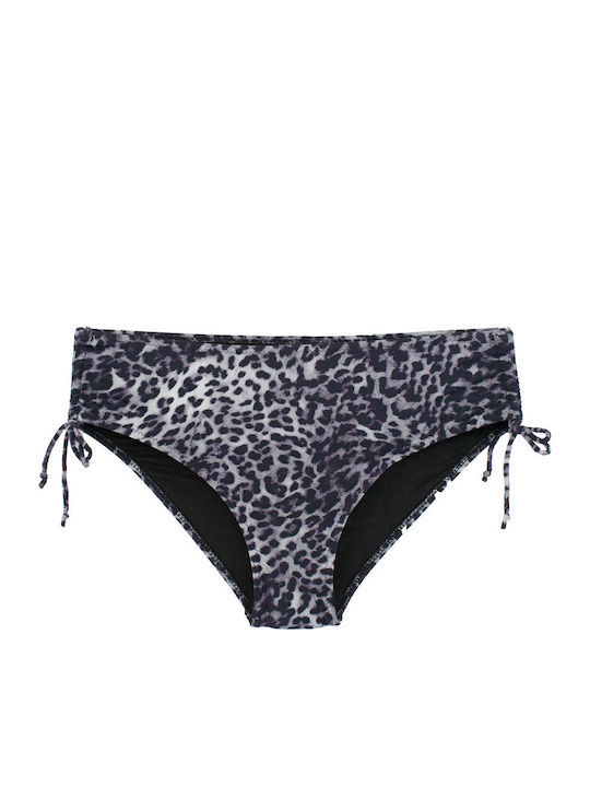 Plus Size Γυναικείο Μαγιό Bikini Μπανέλα Flexfit Cups Λεοπάρ-μαύρο
