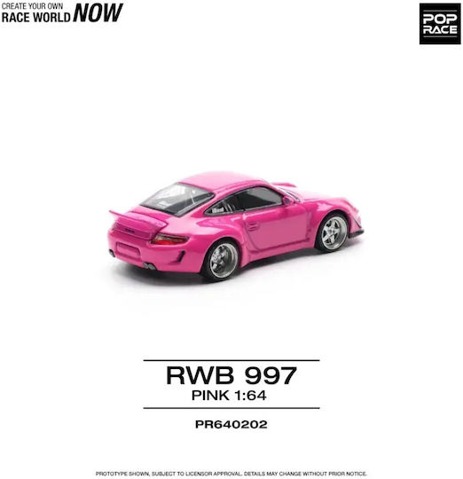 Model Mașină Porsche Rwb 997 Roz Scara 1:64 Pop Race Pr640202