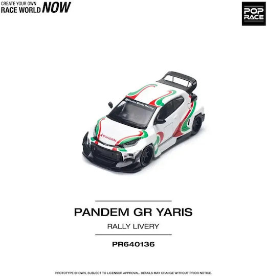 Model Mașină Pandem Gr Yaris Culori De Curse Castrol Scara 1:64 Pop Race Pr640136