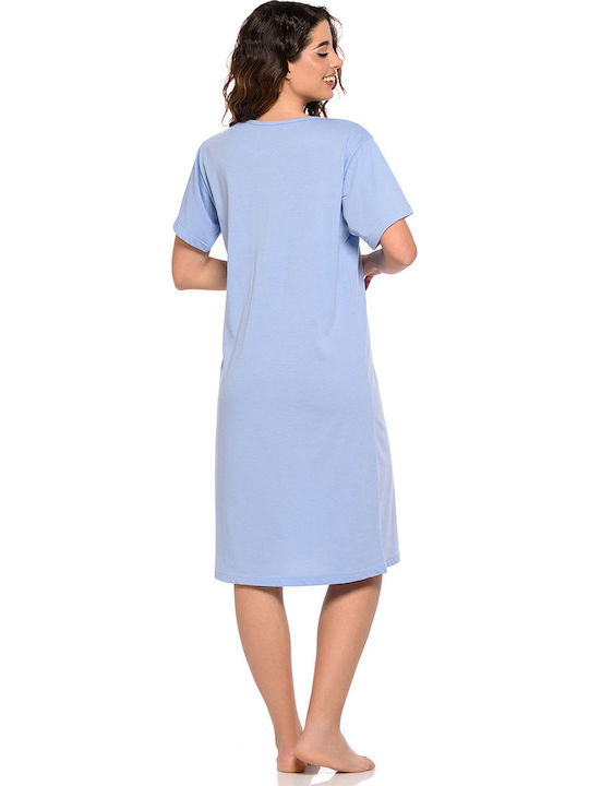 Clio Lingerie Maternity And Breastfeeding Nightgown Light Blue