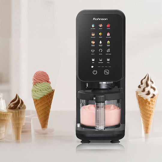 Rohnson Velvet Creme Ice Cream Maker 3x1.35lt Black