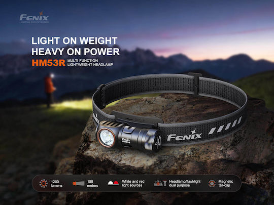 Fenix Wiederaufladbarer LED-Kopflampe IP68 mit Maximaler Helligkeit 1200 Lumen