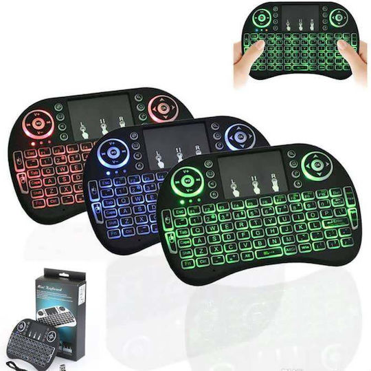 I8 Backlit Wireless Keyboard with Touchpad English US