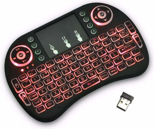I8 Backlit Wireless Keyboard with Touchpad English US