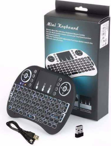I8 Backlit Wireless Keyboard with Touchpad English US