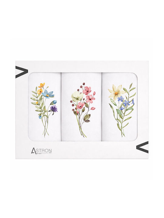 Astron Italy Ποτηρόπανο σε Λευκό Χρώμα 53x53cm 3τμχ