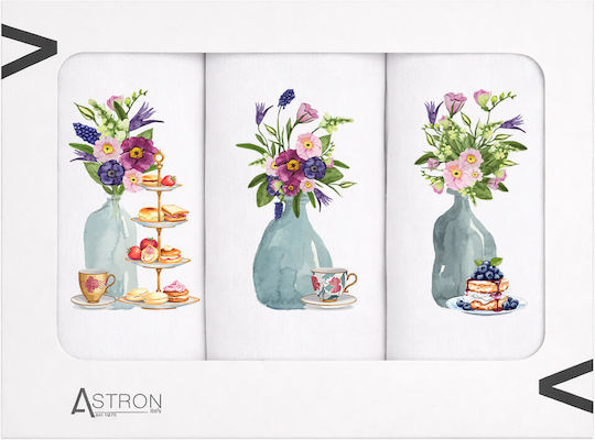 Astron Italy Geschirrtuch in Weißer Farbe 53x53cm 3 Stück