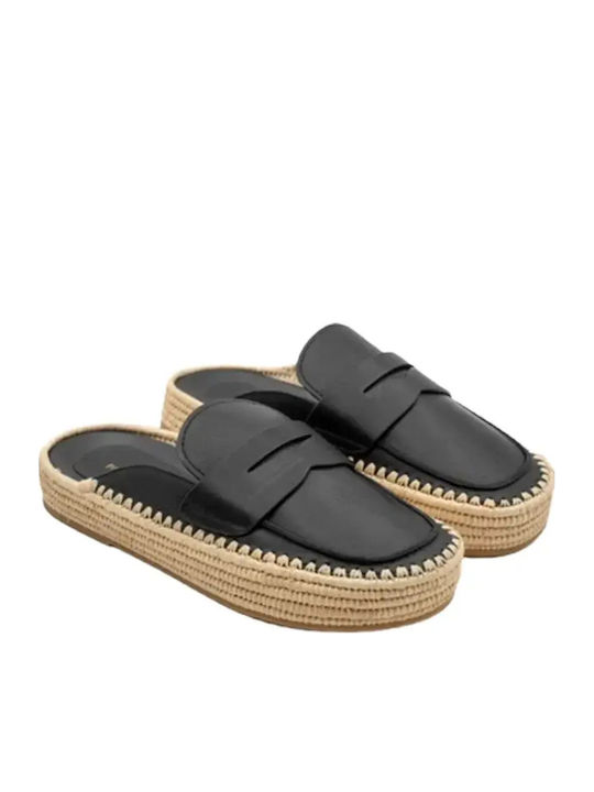 Flat Mules In Black Colour