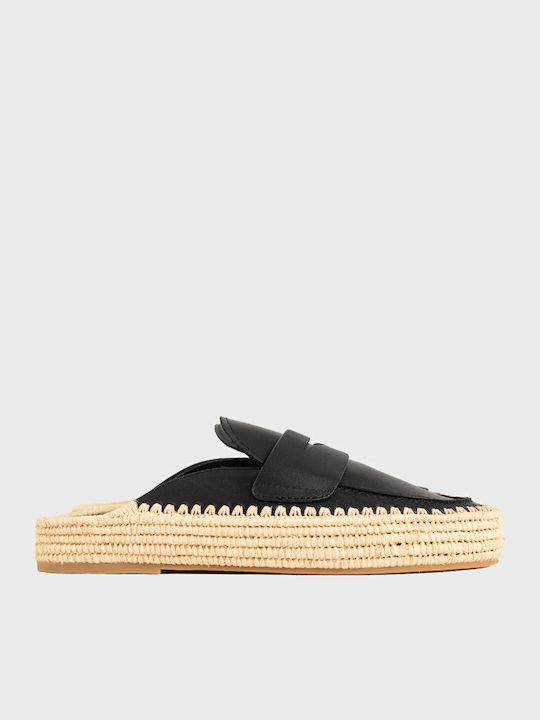 Flat Mules In Black Colour
