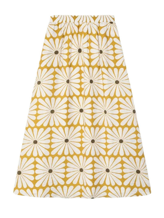 High Waist Maxi Skirt Yellow
