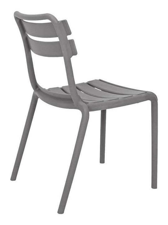 Scaun De Exterior Din Polipropilenă Olivia Gri Închis 43x58x81cm