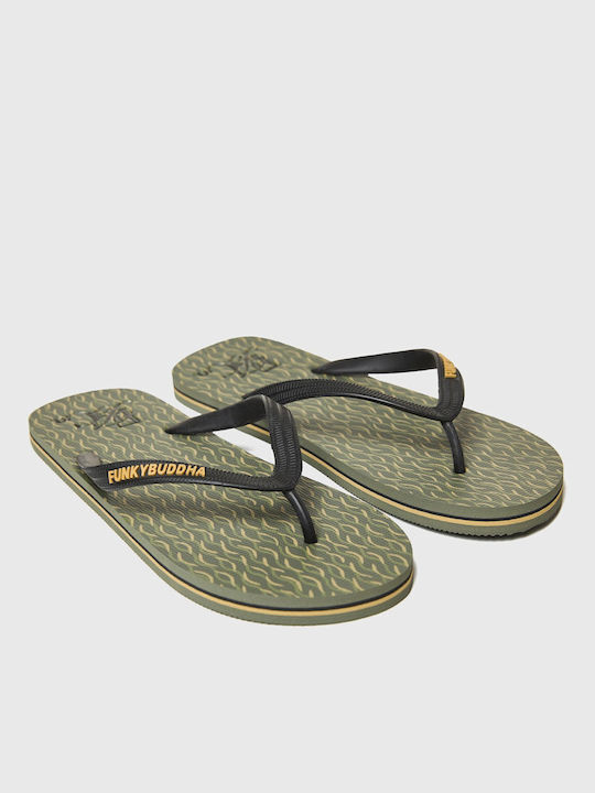 Men's Flip Flops Khaki FBM013-013-08-Deep-Forest