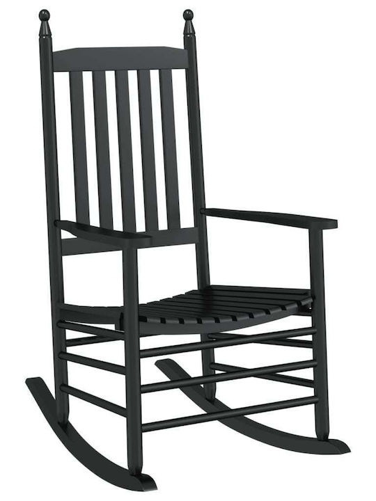Schaukelstuhl Hölzernes Black 62x83x115εκ.