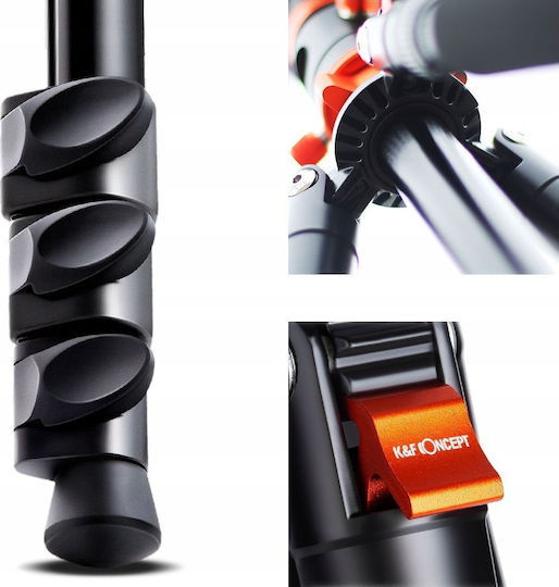 K&F Concept Aluminum Camera Tripod Up to 182cm and 10kg Load Capacity