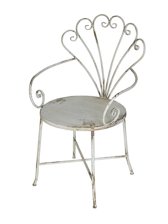 Scaun De Exterior Metalic Alb 62x56x97cm
