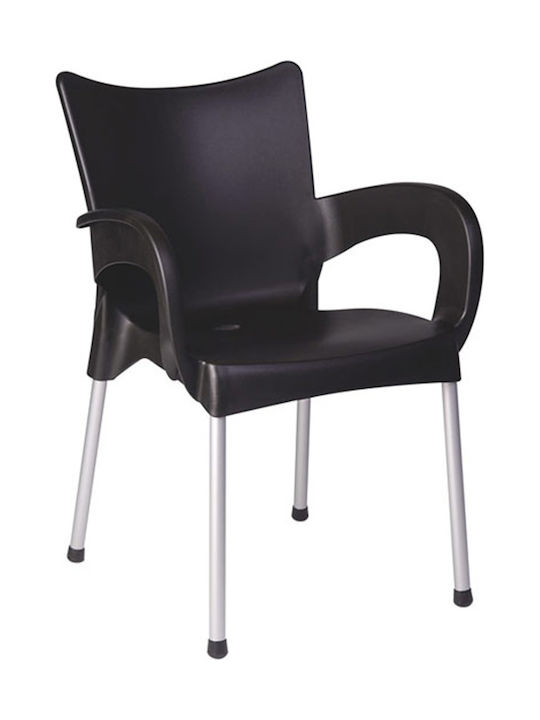 Outdoor Chair Polypropylene Romeo Black 58x53x83cm