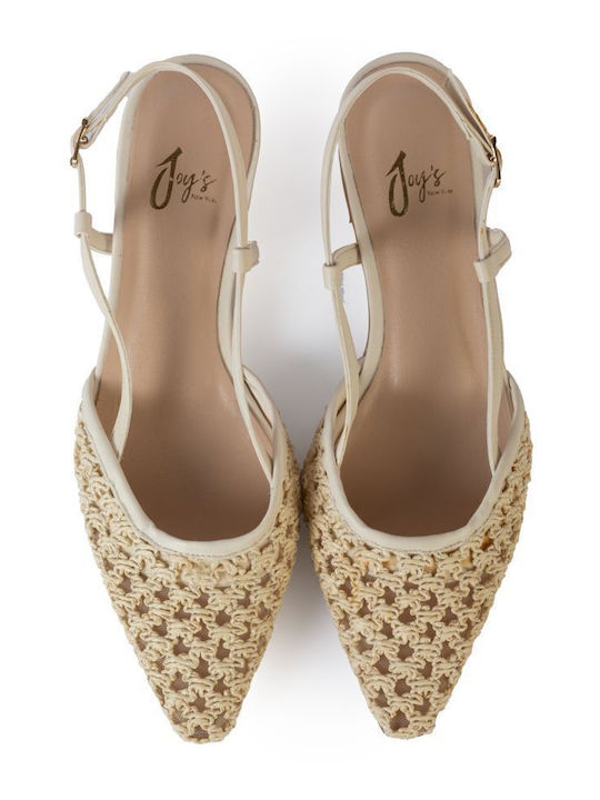 Women's Ballerina Shoes Slingback In Beige Colour