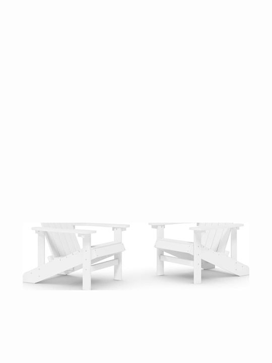 Outdoor-Sessel Polypropylen Weiß 2Stück 73x83x92εκ.