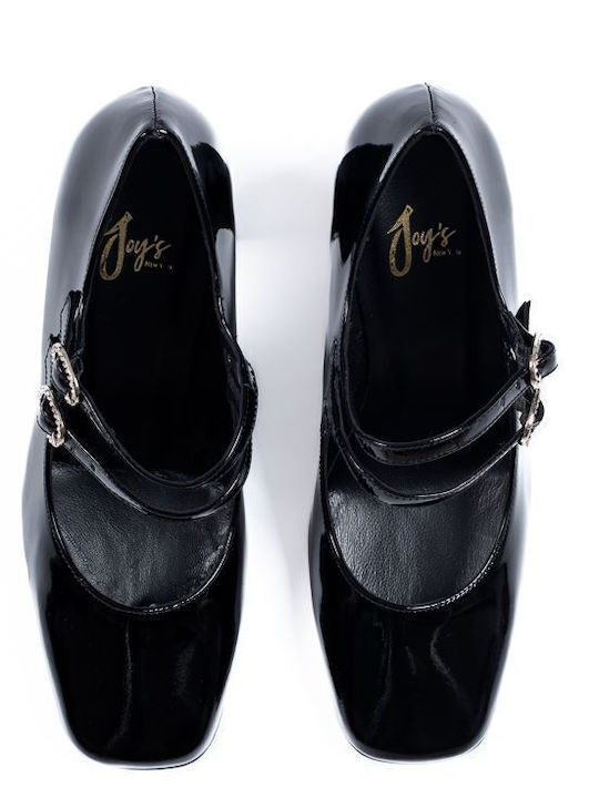 Lackleder Pumps Mit Riemen Schwarze