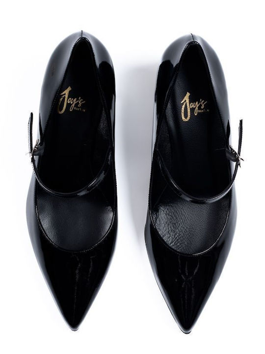Lackleder Pumps mit Riemchen Schwarze