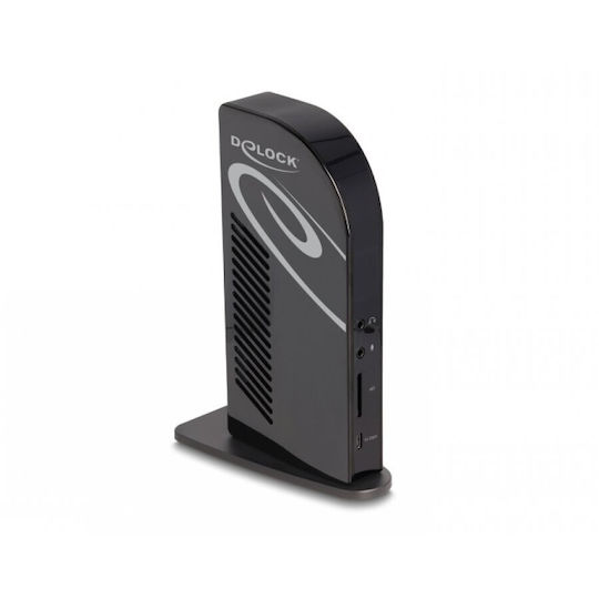 DeLock Stație De Andocare USB-C Cu HDMI/DisplayPort 4K PD Ethernet 3x HDMI/3x DisplayPort 4K/Hub USB/LAN/SD/Audio/PD 96W Neagră (88051)