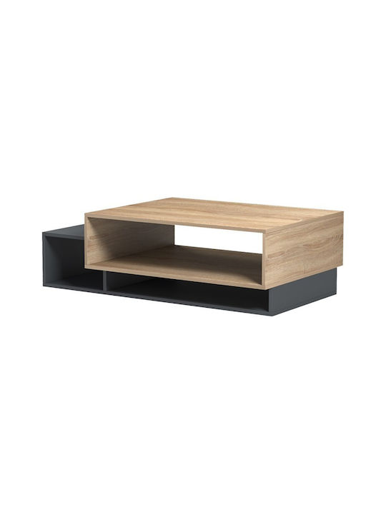 Rectangular Central Coffee Table Dekost Wooden Sonoma-Anthracite W105xD50xH32cm