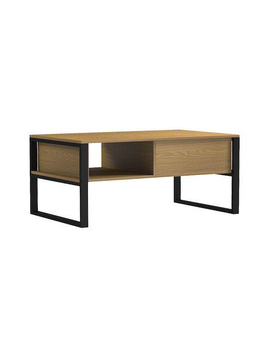 Central Bendon Metal Coffee Table Light Walnut W100xD60xH44.5cm